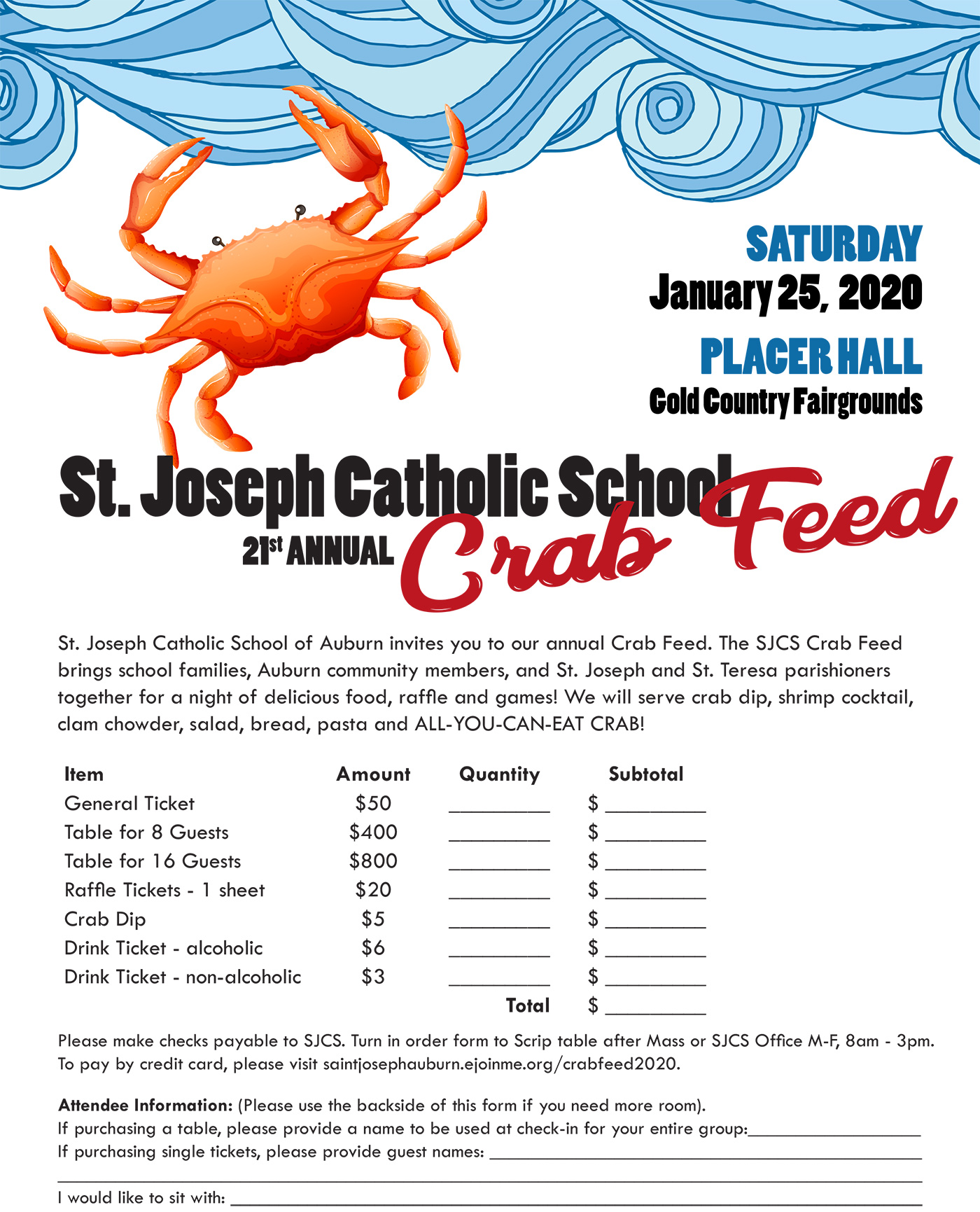 Crab Feed St. Joseph Catholic School